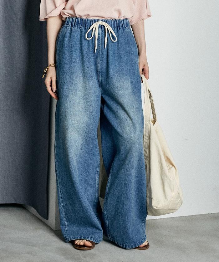 ＜低身高尺寸可選＞洗水處理 輕鬆牛仔褲 限定推出顏色