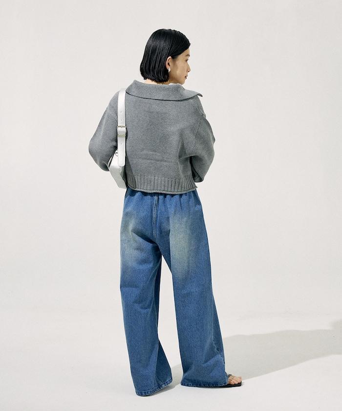 ＜低身高尺寸可選＞洗水處理 輕鬆牛仔褲 限定推出顏色