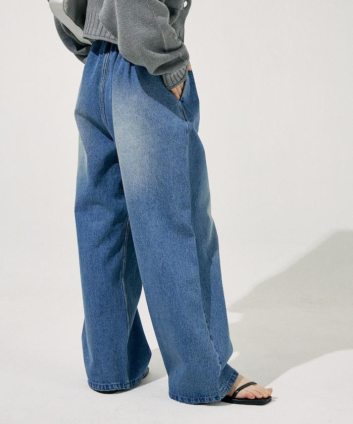 ＜低身高尺寸可選＞洗水處理 輕鬆牛仔褲 限定推出顏色