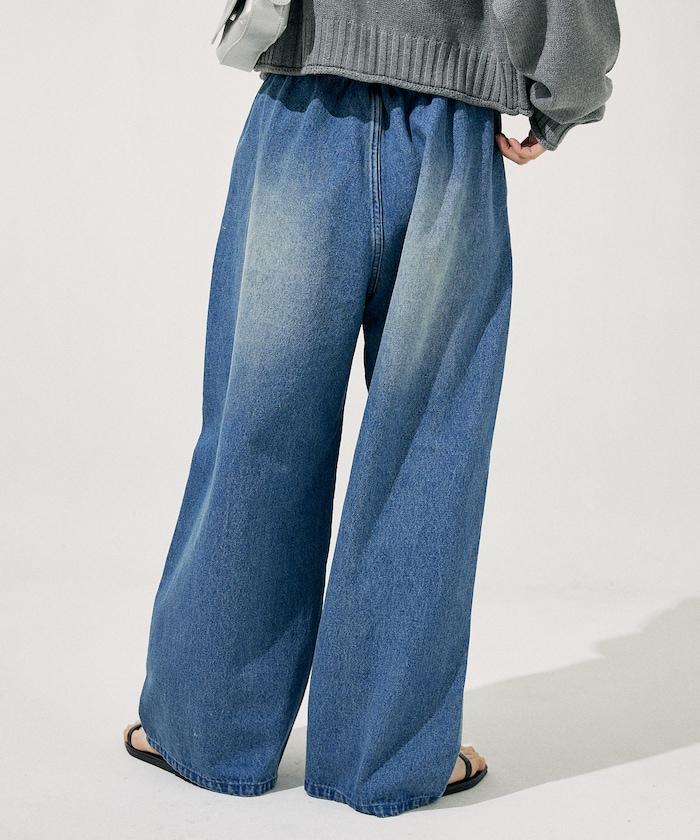 ＜低身高尺寸可選＞洗水處理 輕鬆牛仔褲 限定推出顏色