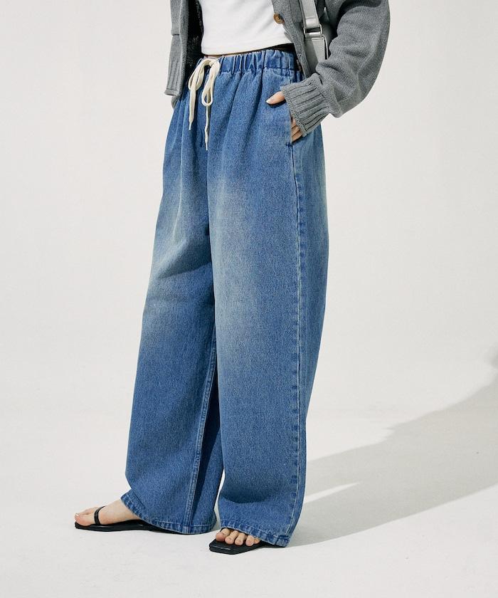 ＜低身高尺寸可選＞洗水處理 輕鬆牛仔褲 限定推出顏色