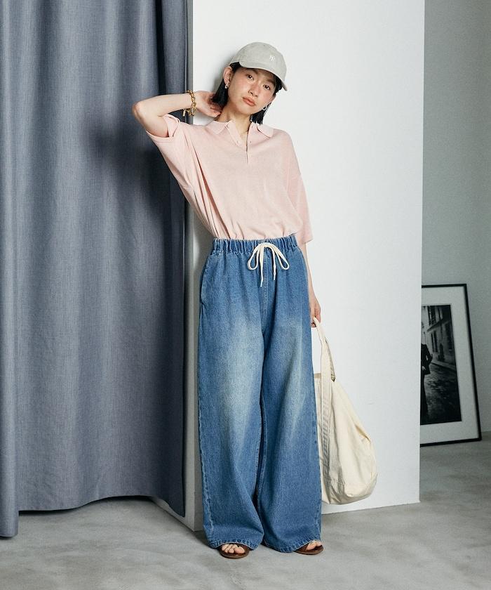 ＜低身高尺寸可選＞洗水處理 輕鬆牛仔褲 限定推出顏色