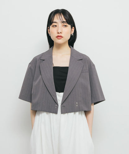條紋短款夾克