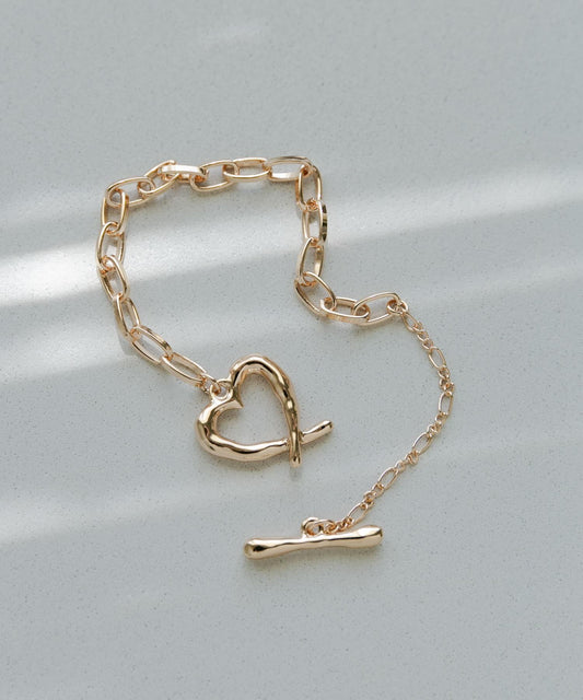 金屬心形搭扣手鍊