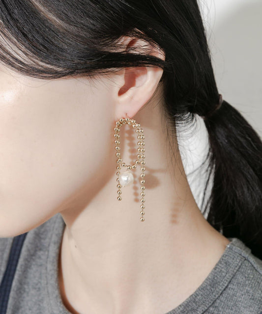 球鏈珍珠點綴耳釘