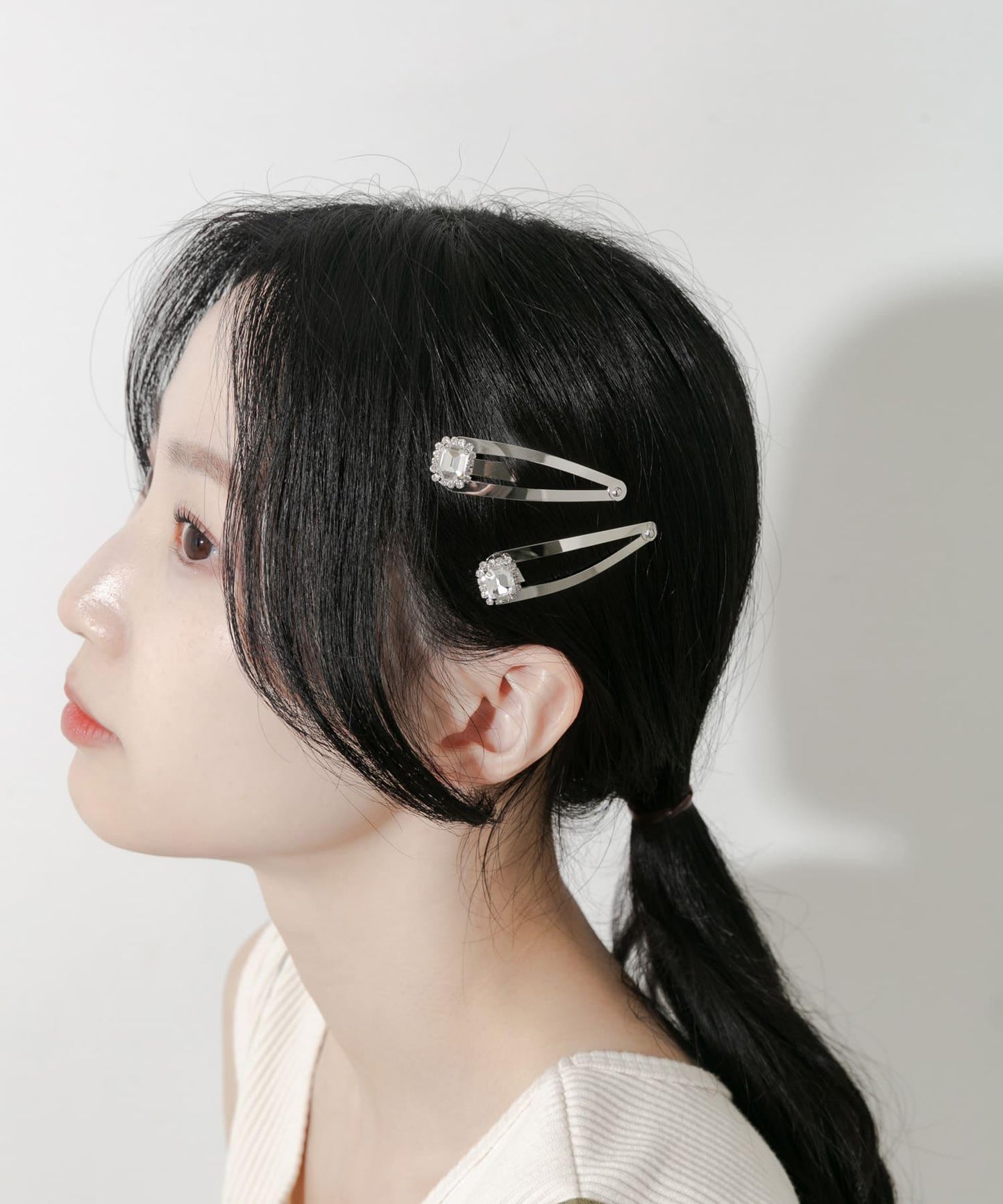 方形寶石2件套髮夾