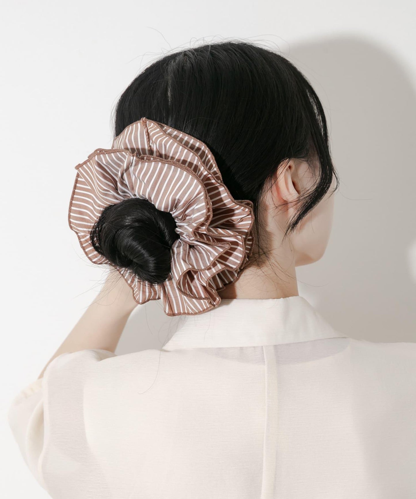 條紋蓬鬆髮圈