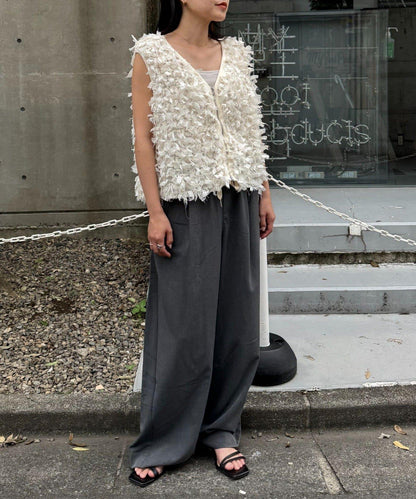 蝴蝶結流蘇拉鍊馬甲