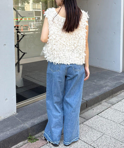 蝴蝶結流蘇拉鍊馬甲