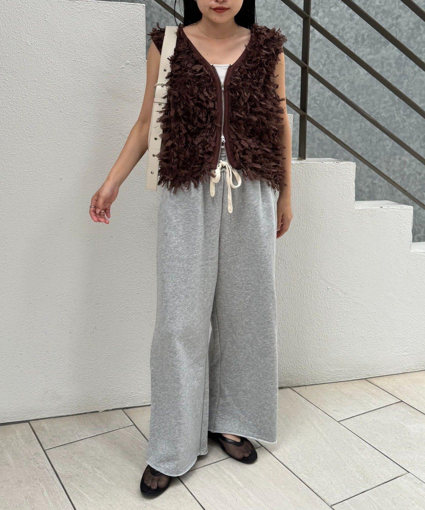 蝴蝶結流蘇拉鍊馬甲