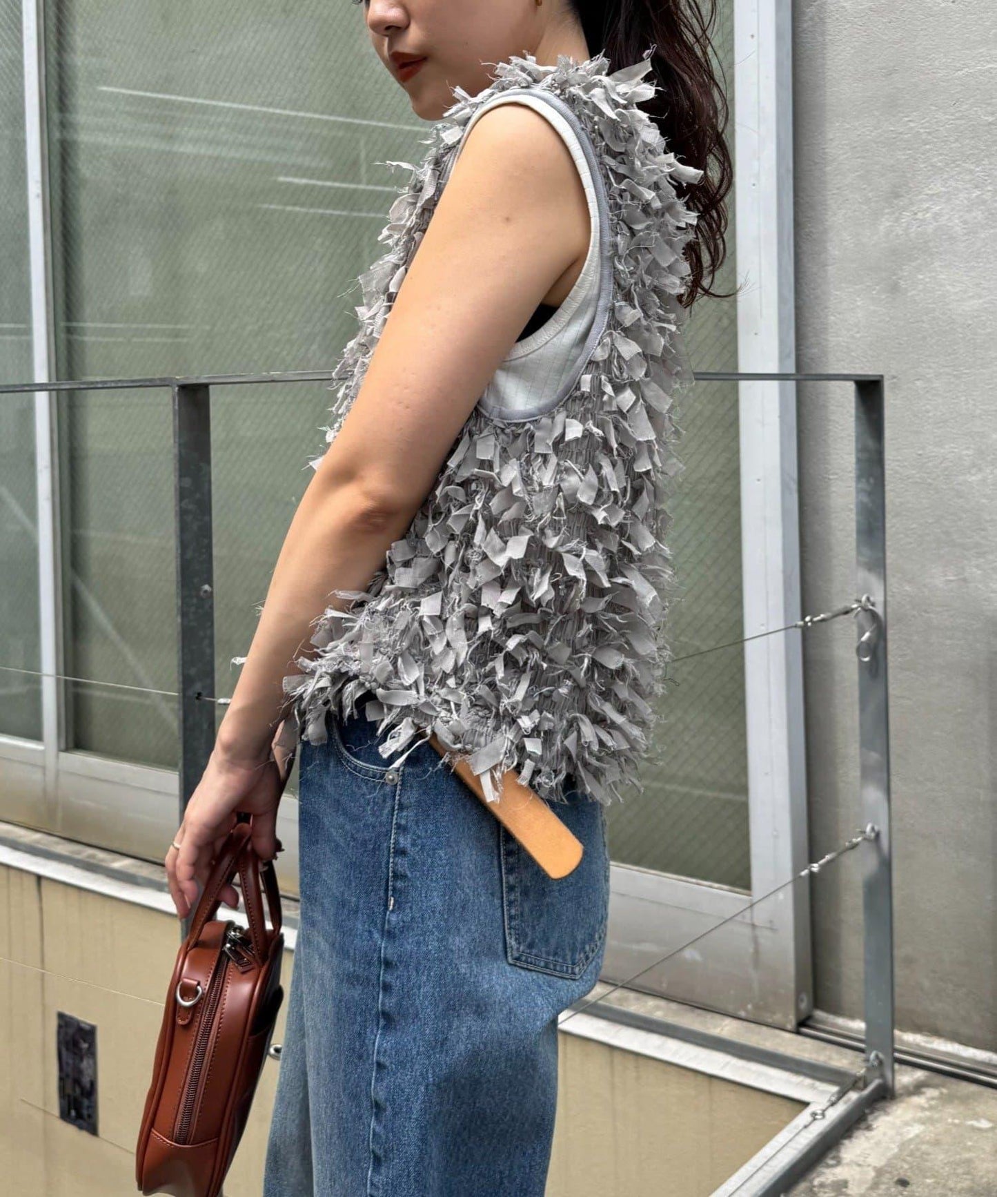 蝴蝶結流蘇拉鍊馬甲