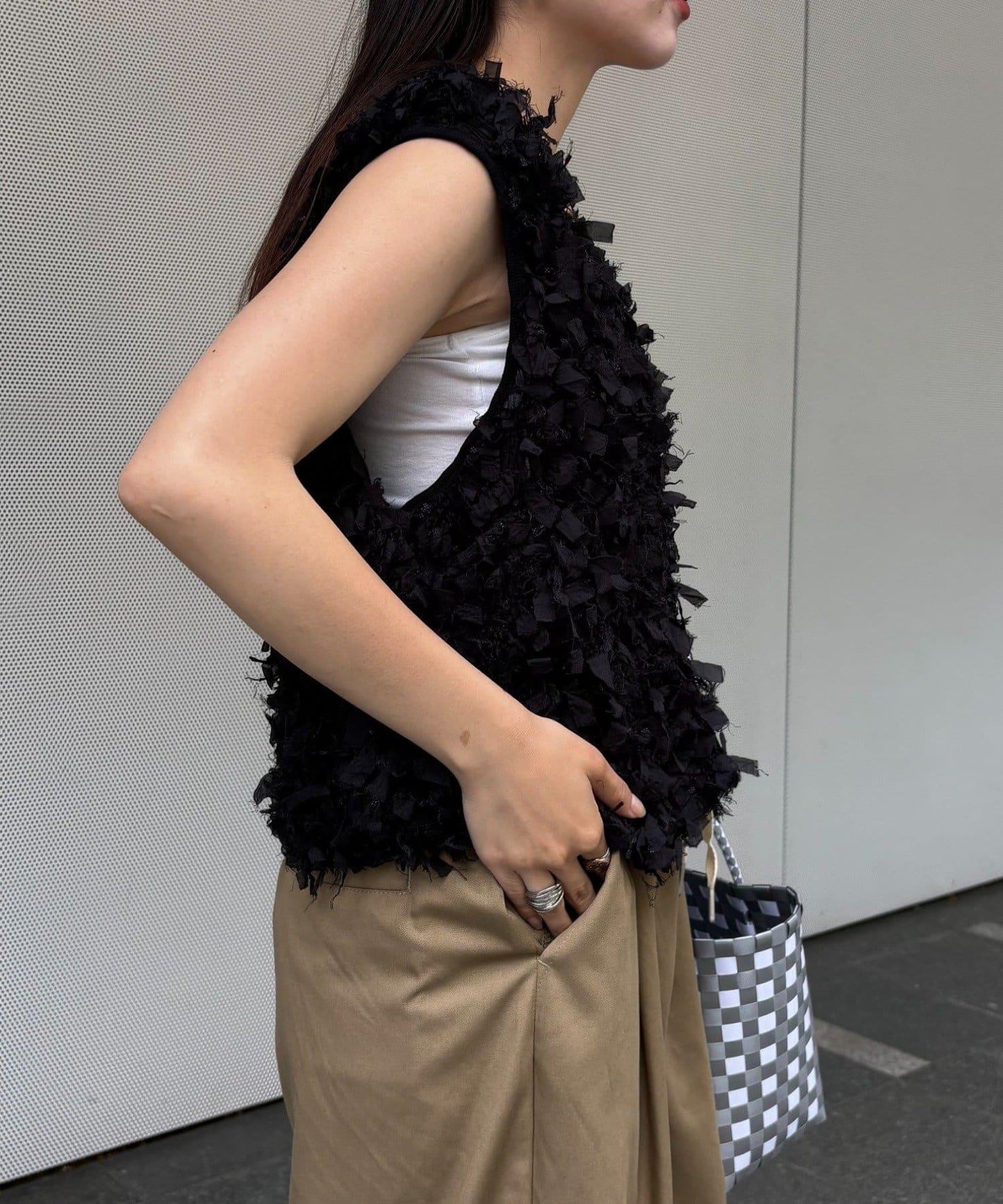 蝴蝶結流蘇拉鍊馬甲