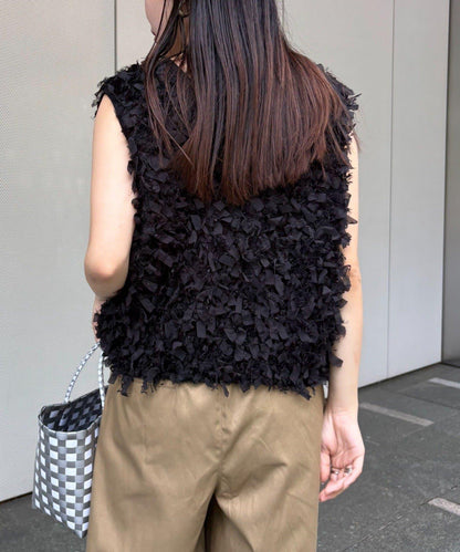 蝴蝶結流蘇拉鍊馬甲