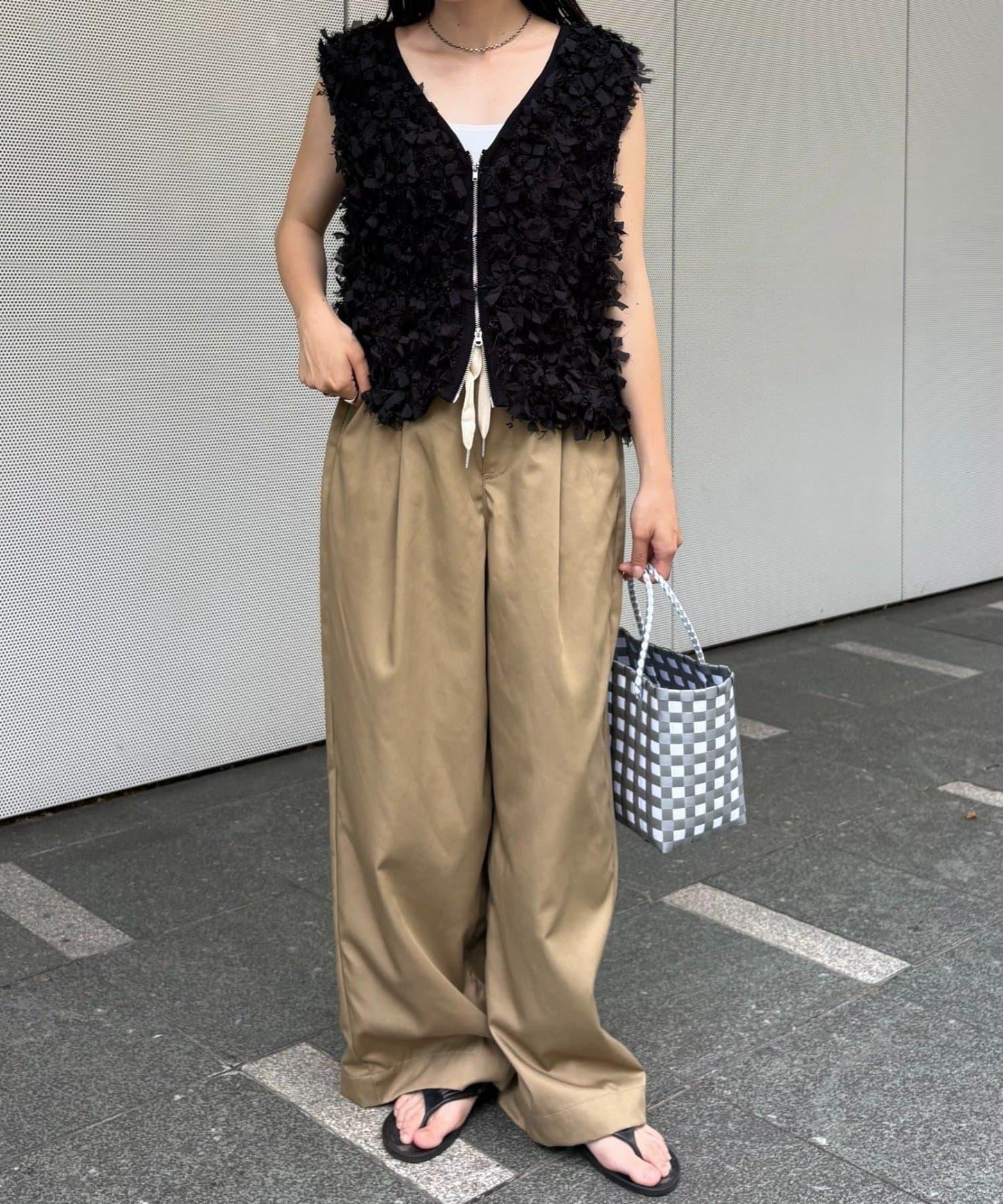 蝴蝶結流蘇拉鍊馬甲