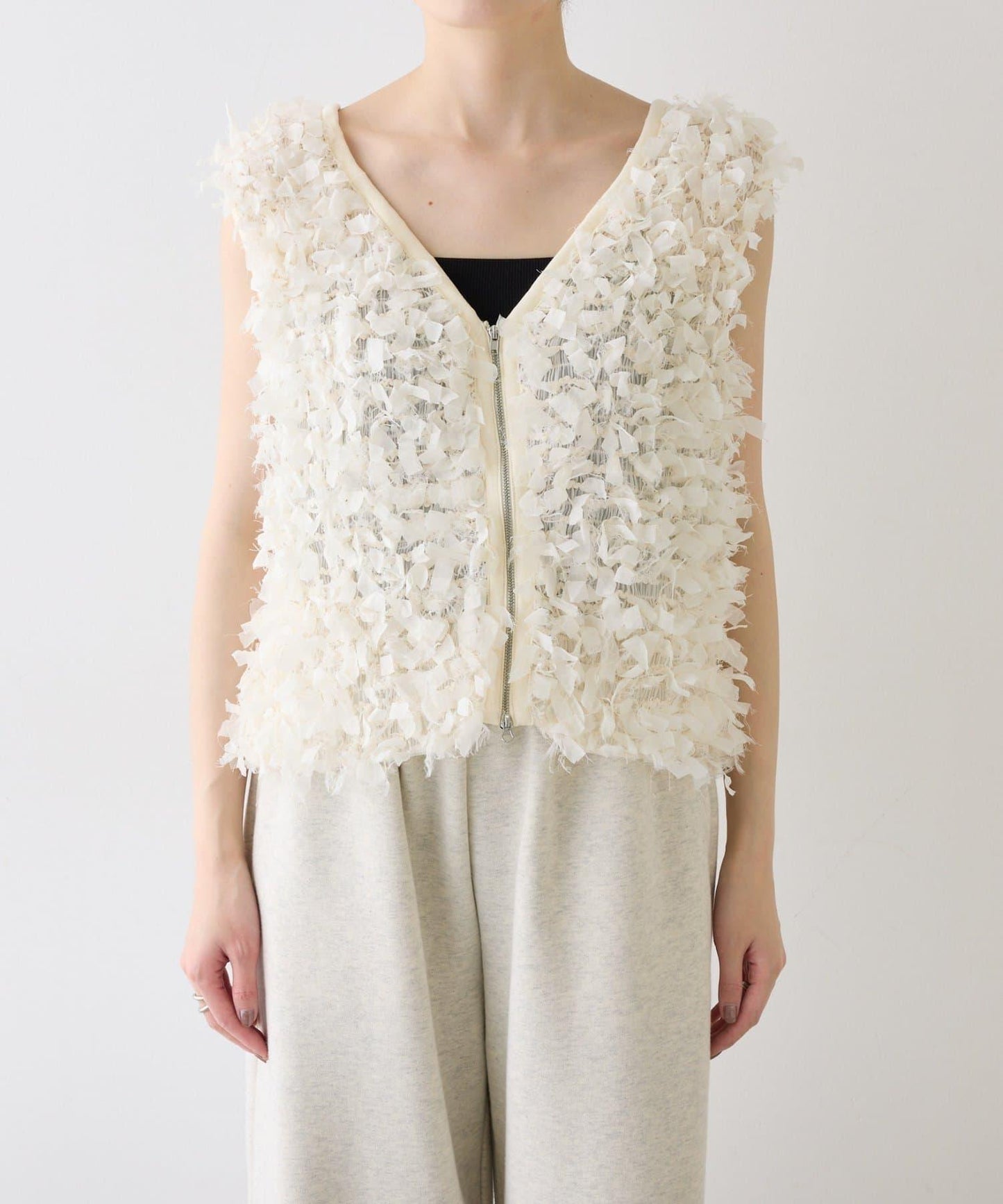 蝴蝶結流蘇拉鍊馬甲