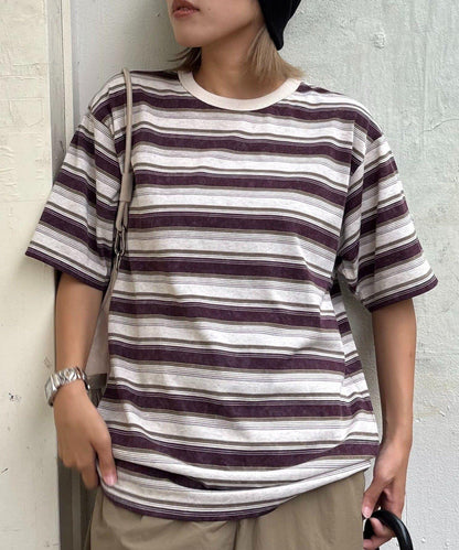 【CIAOPANIC TYPY】【UNISEX】復古風條紋T恤