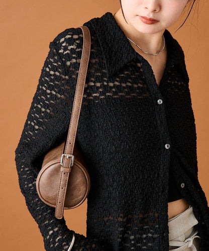 帶領口蕾絲開衫