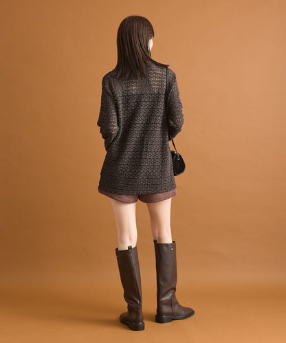 帶領口蕾絲開衫