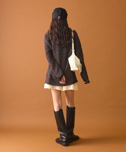 帶領口蕾絲開衫