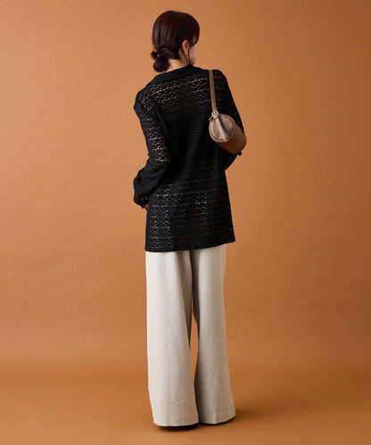 帶領口蕾絲開衫