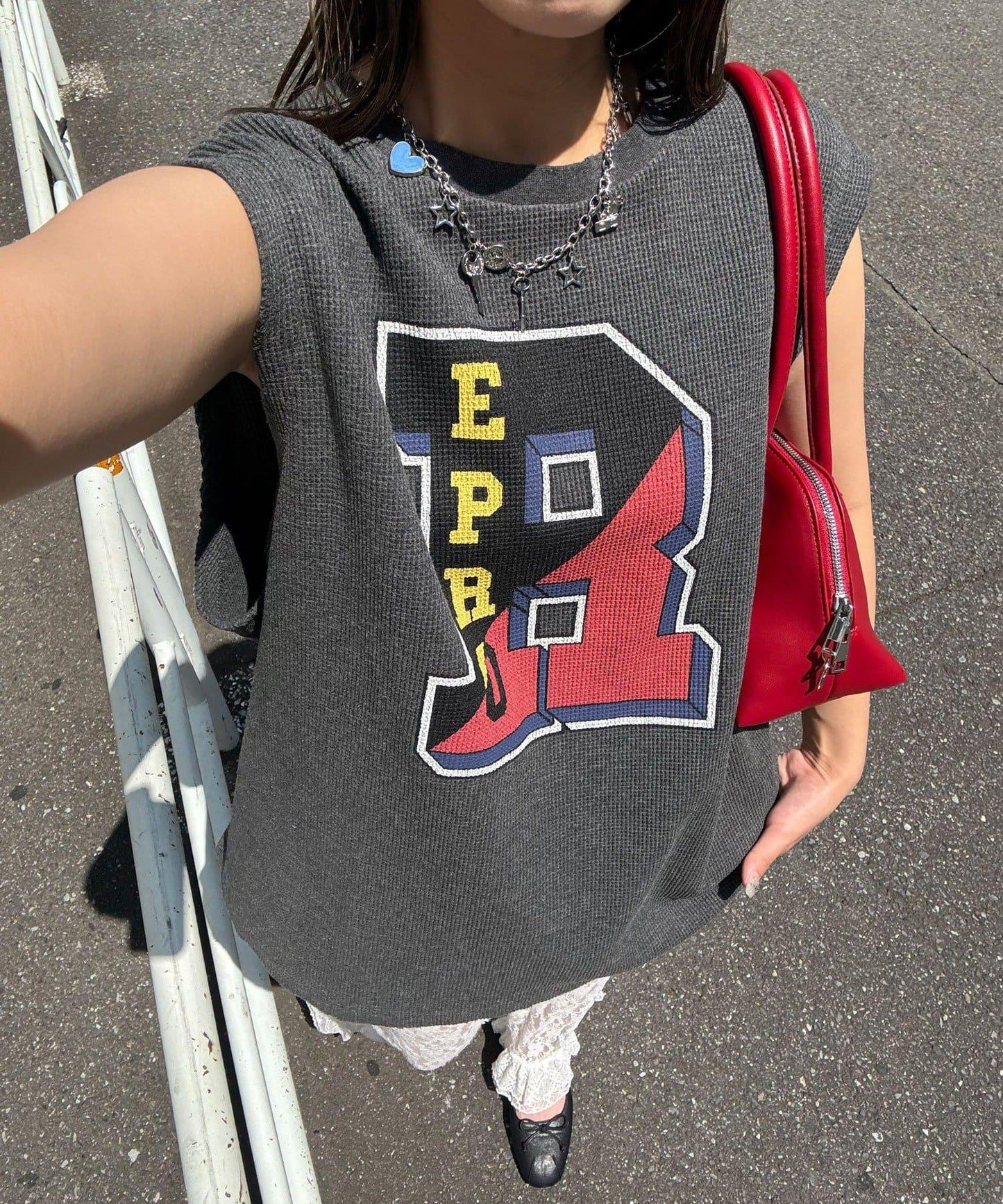 【復刻標籤 / 復刻標籤】混搭復古褪色無袖保暖背心