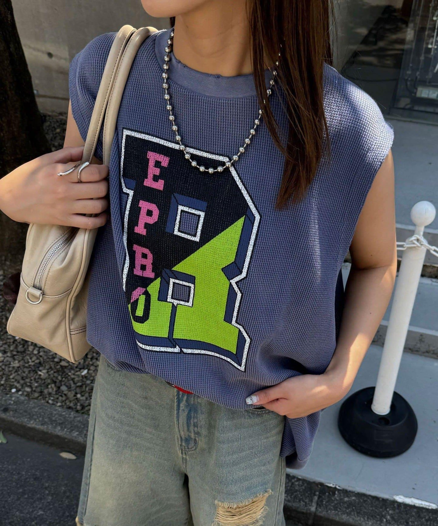 【復刻標籤 / 復刻標籤】混搭復古褪色無袖保暖背心