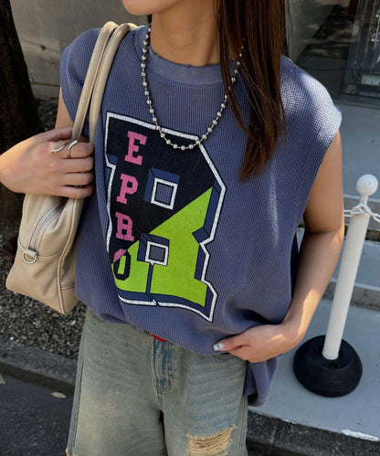 【復刻標籤 / 復刻標籤】混搭復古褪色無袖保暖背心