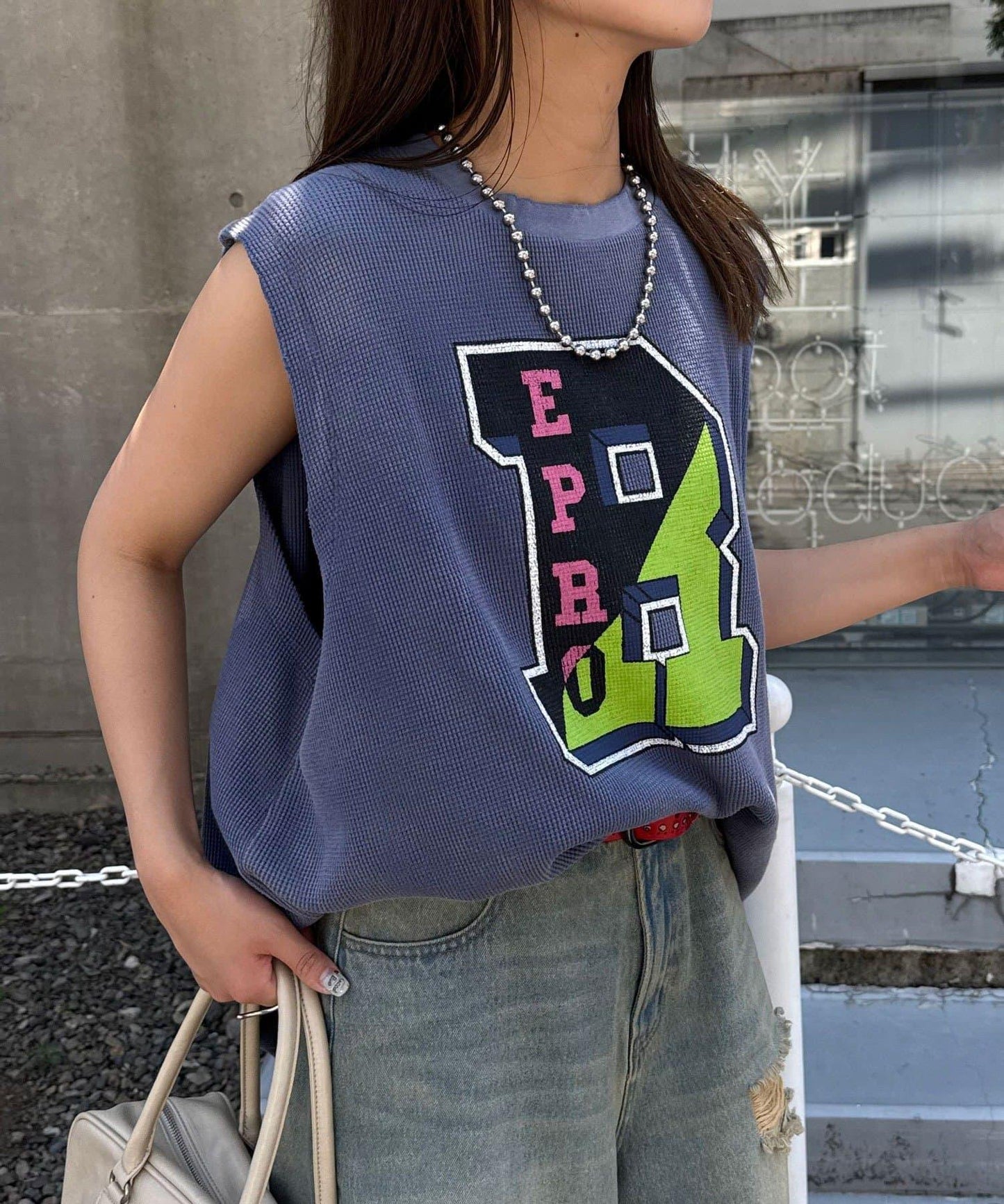 【復刻標籤 / 復刻標籤】混搭復古褪色無袖保暖背心