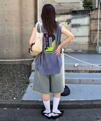 【復刻標籤 / 復刻標籤】混搭復古褪色無袖保暖背心