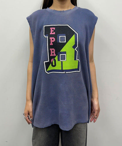 【復刻標籤 / 復刻標籤】混搭復古褪色無袖保暖背心