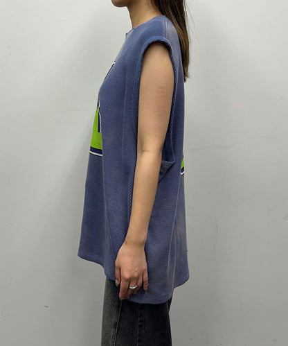 【復刻標籤 / 復刻標籤】混搭復古褪色無袖保暖背心