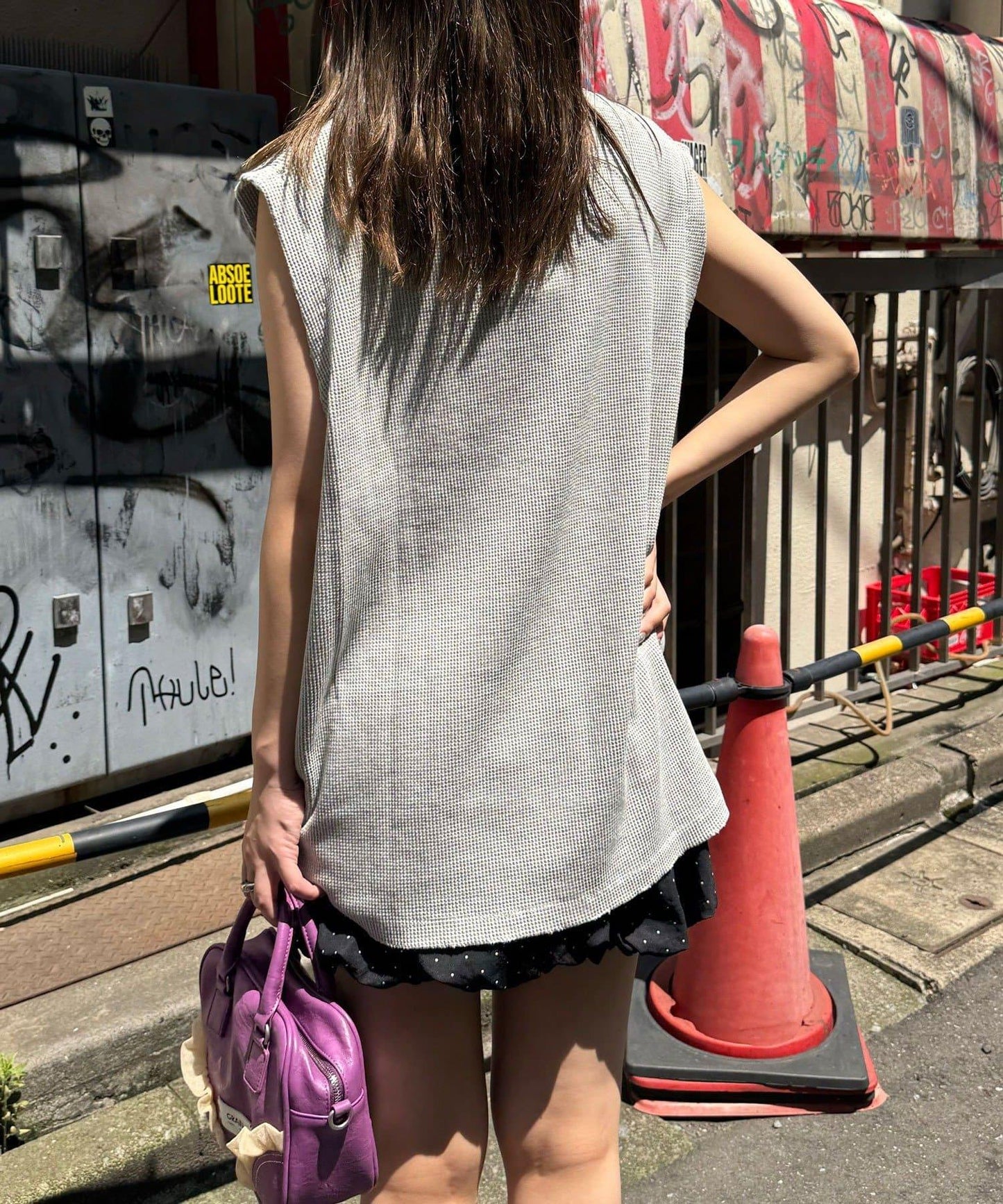 【復刻標籤 / 復刻標籤】混搭復古褪色無袖保暖背心