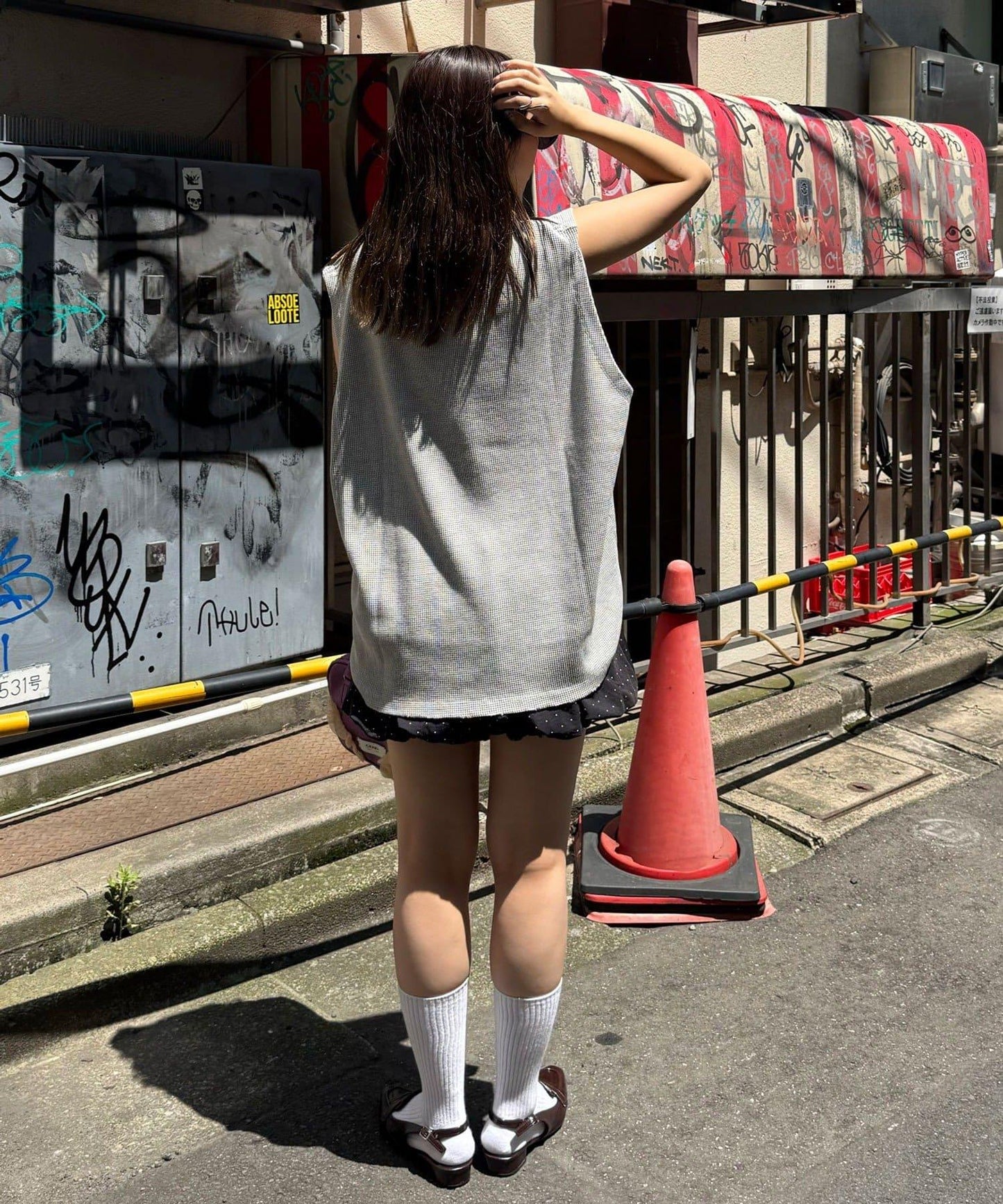 【復刻標籤 / 復刻標籤】混搭復古褪色無袖保暖背心