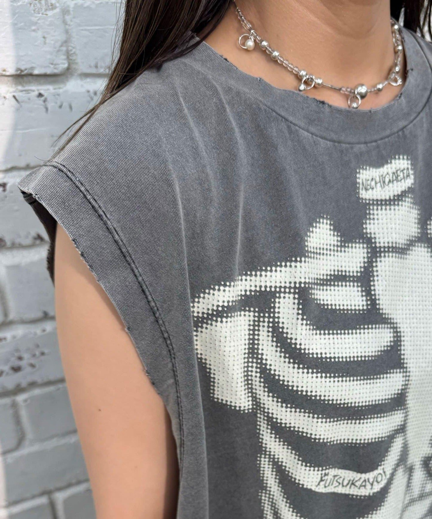 【複製標籤 / 複製標籤】混合復古褪色無袖T恤