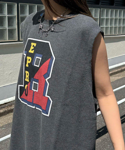 【復刻標籤 / 復刻標籤】混搭復古褪色無袖保暖背心