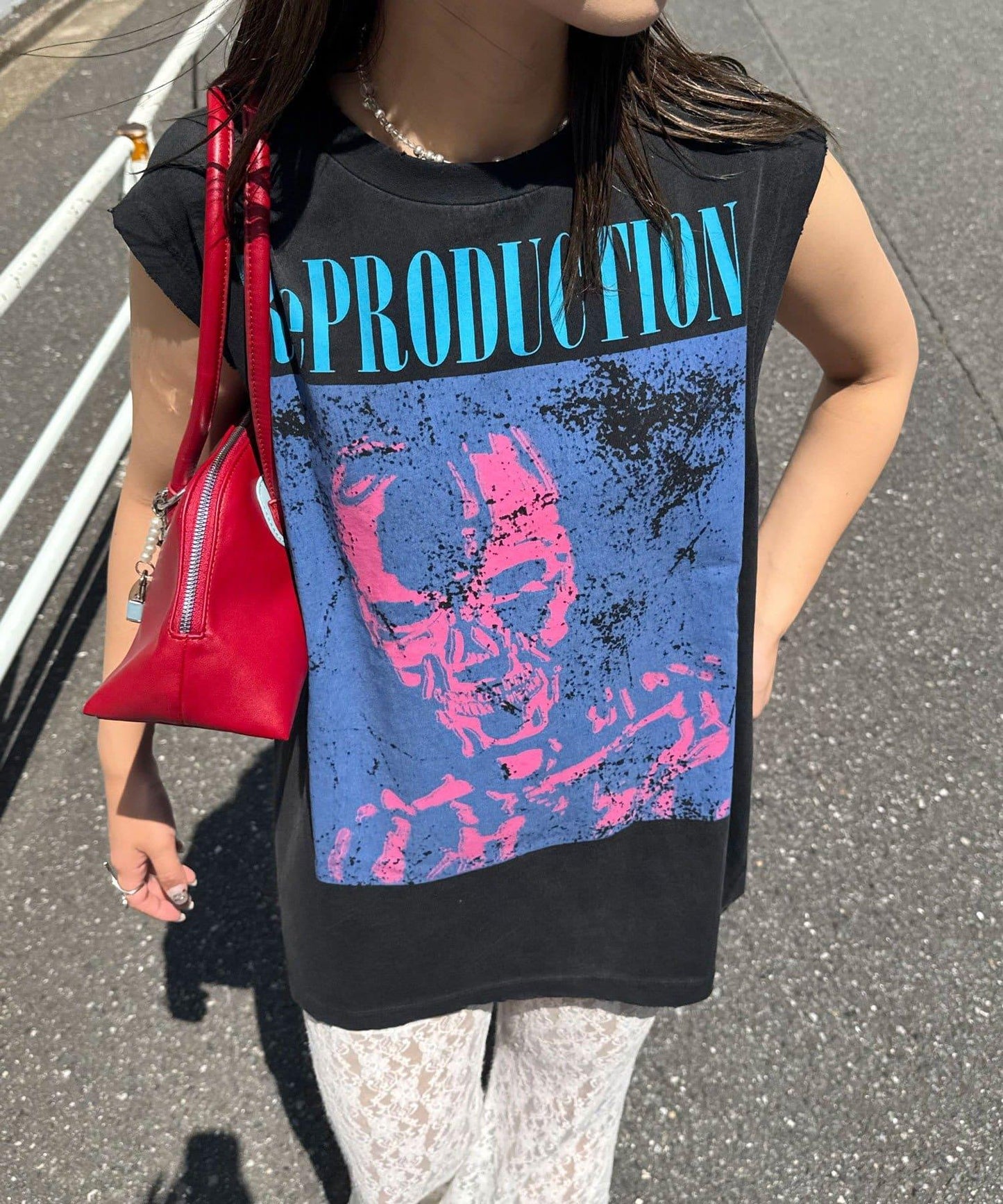 【複製標籤 / 複製標籤】混合復古褪色無袖T恤