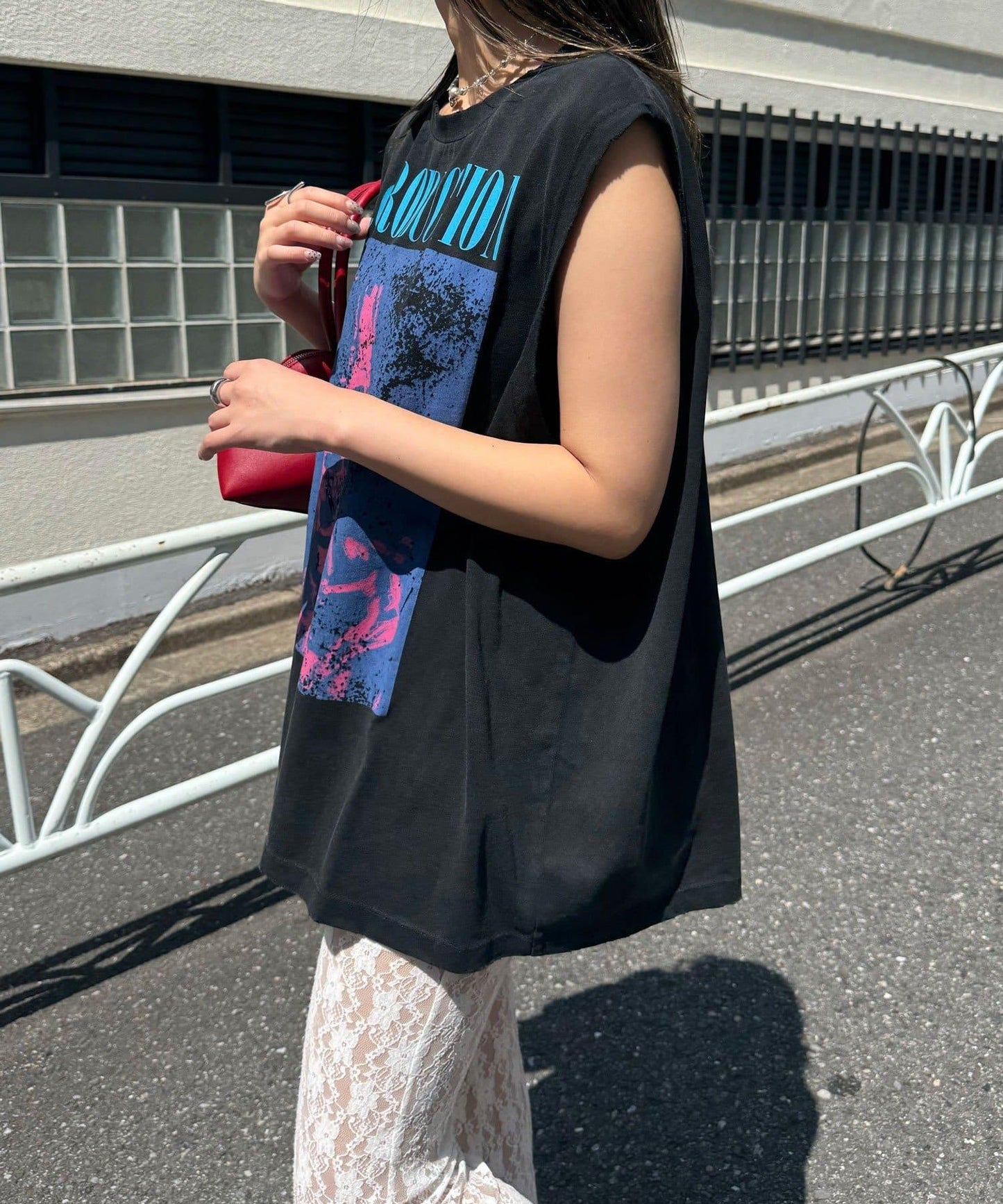 【複製標籤 / 複製標籤】混合復古褪色無袖T恤