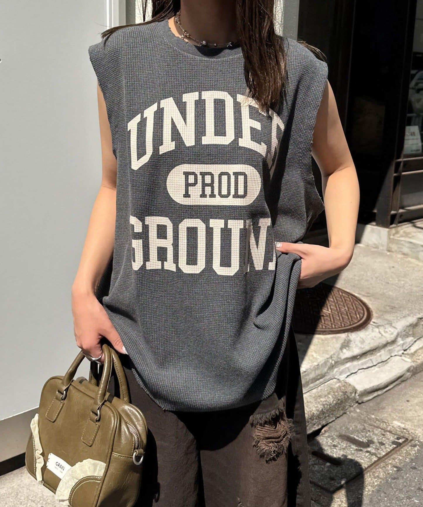 【復刻標籤 / 復刻標籤】混搭復古褪色無袖保暖背心