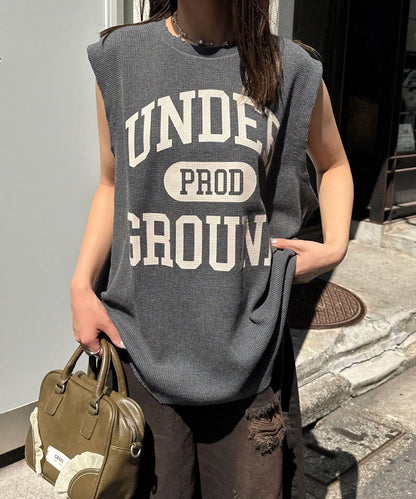 【復刻標籤 / 復刻標籤】混搭復古褪色無袖保暖背心