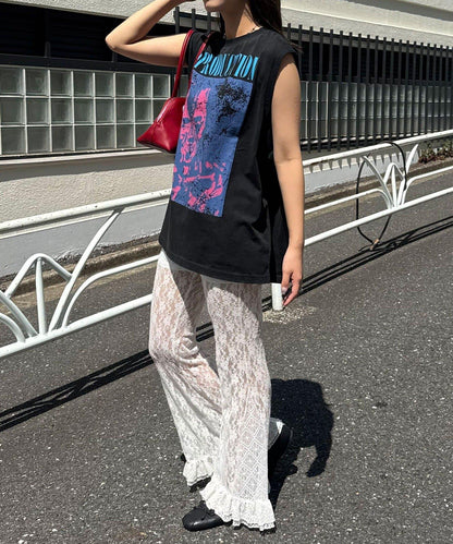 【複製標籤 / 複製標籤】混合復古褪色無袖T恤