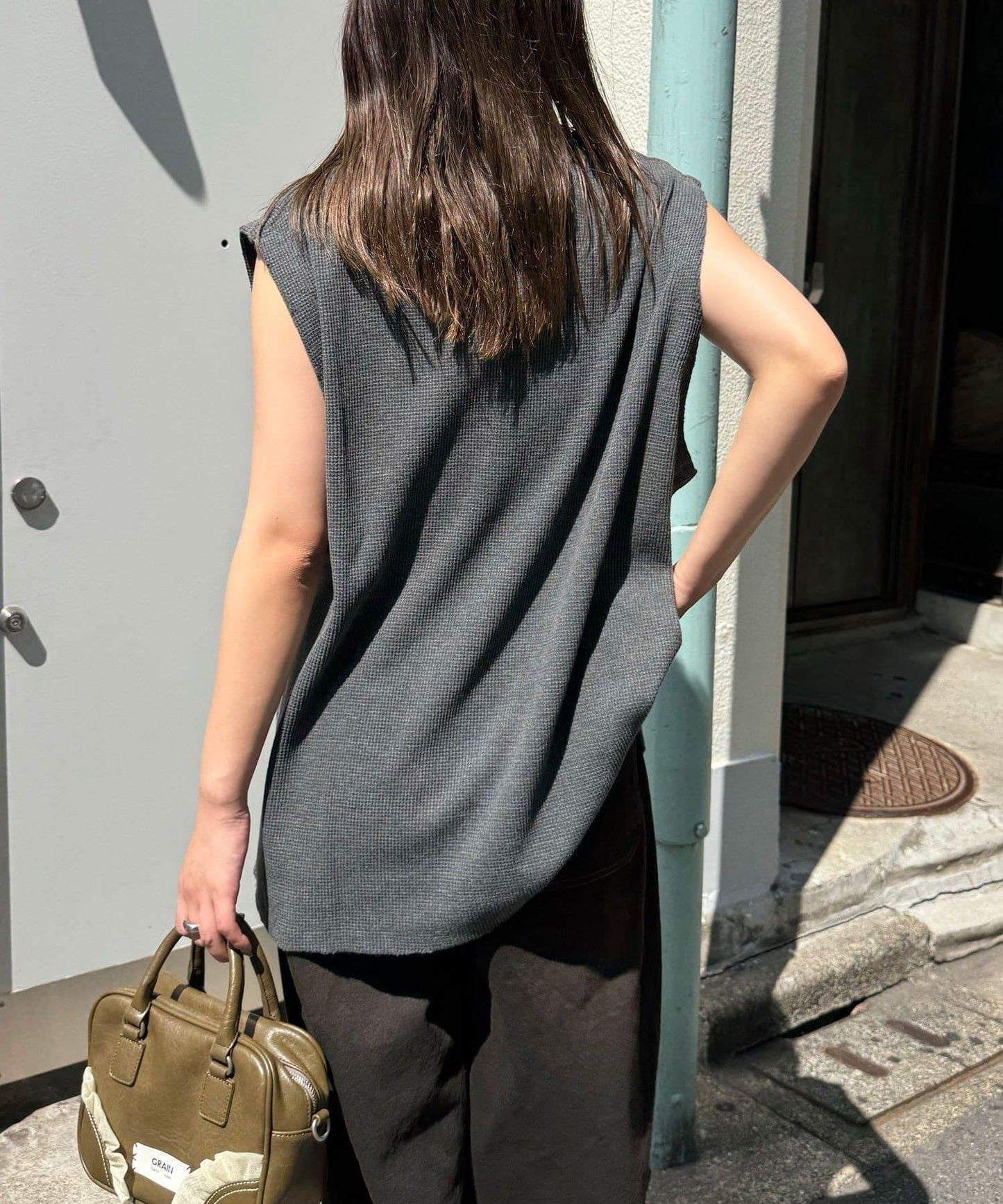 【復刻標籤 / 復刻標籤】混搭復古褪色無袖保暖背心