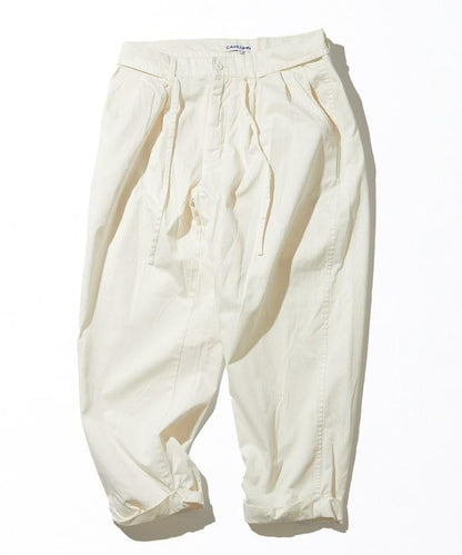 超長細長有機棉2褶修身長褲