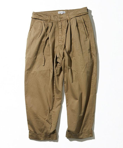 超長細長有機棉2褶修身長褲