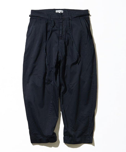 超長細長有機棉2褶修身長褲