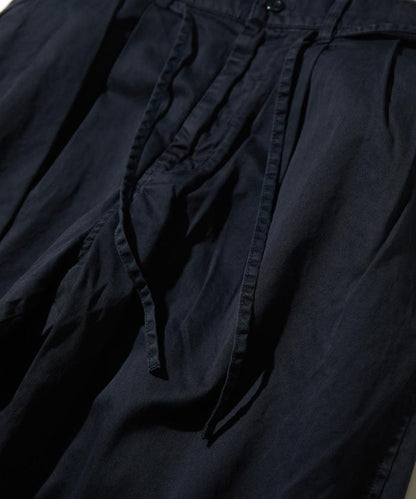 超長細長有機棉2褶修身長褲