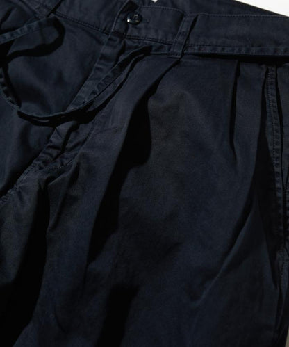 超長細長有機棉2褶修身長褲