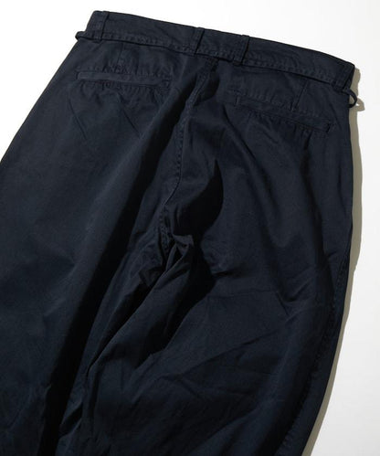 超長細長有機棉2褶修身長褲