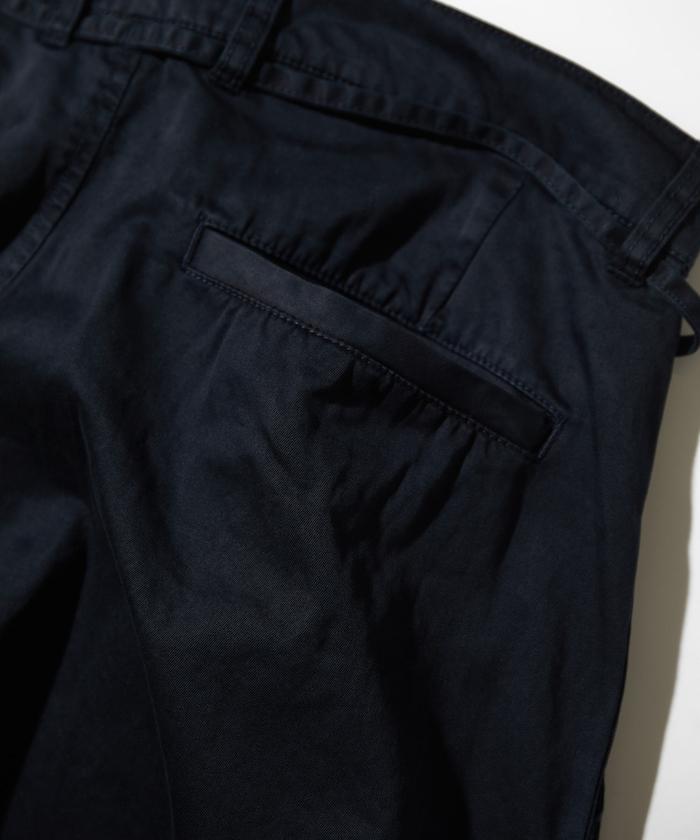 超長細長有機棉2褶修身長褲