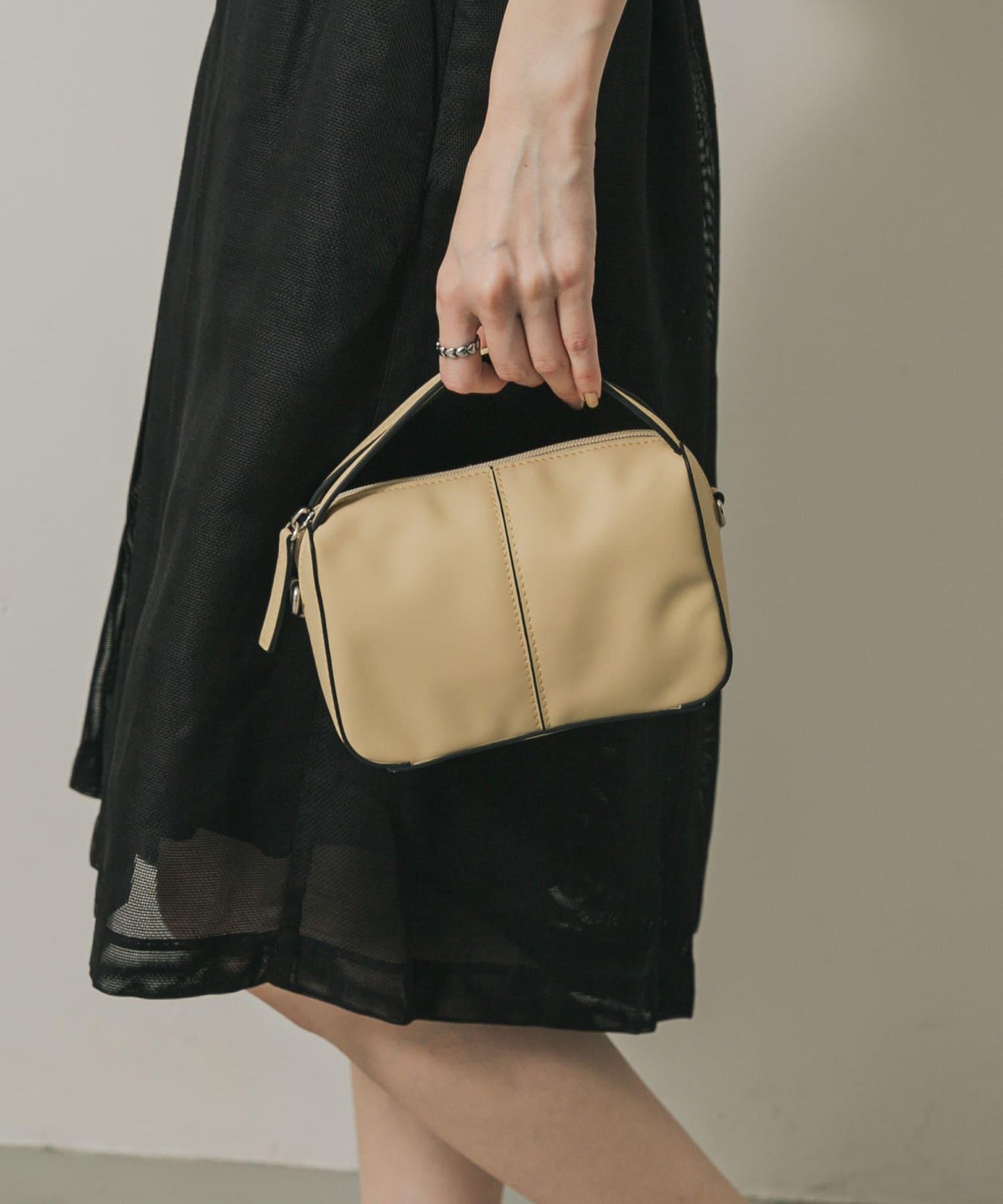 防汙2WAY中縫迷你單肩包