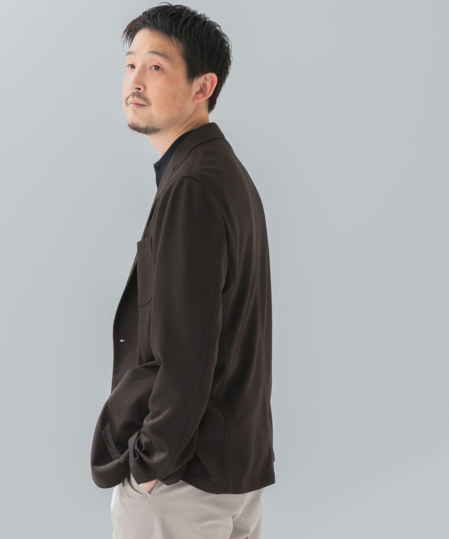 「易護理/速幹」LIFE STYLE TAILOR 混色針織休閒西裝外套